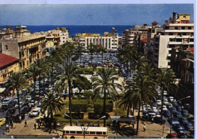 Postcard of Martyr’s Square, Beirut in the 1960’s.